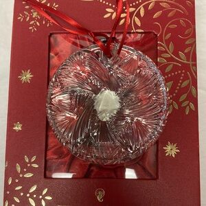 Waterford Crystal Ornament with Red Ribbon